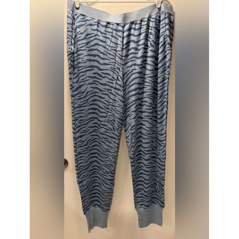 All Worthy Blue Zebra Print Lounge Pants - Relaxed Fit - Picture 2 of 8